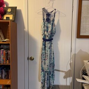 Princess Vera Wang Womens Dress High Low Sleeveless Purple Green White S